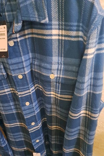 Tommy Hilfiger, men's 100%, thick cotton, Ice blue plaid shirt, - photo 5