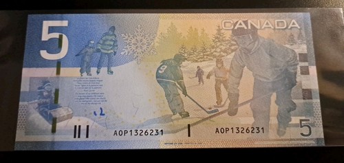 2006 Bank of Canada $5 Four Digit Radar Note AOP 1326231 UNC