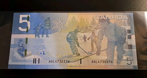 2006 Bank Of Canada $5 Four Digit Radar Note AOL 4730374 UNC