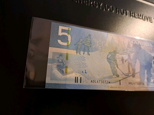 2006 Bank Of Canada $5 Four Digit Radar Note AOL 4730374 UNC - photo 4