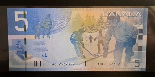 2006 Bank of Canada $5 Four Digit Radar Note AOL 2537352 UNC