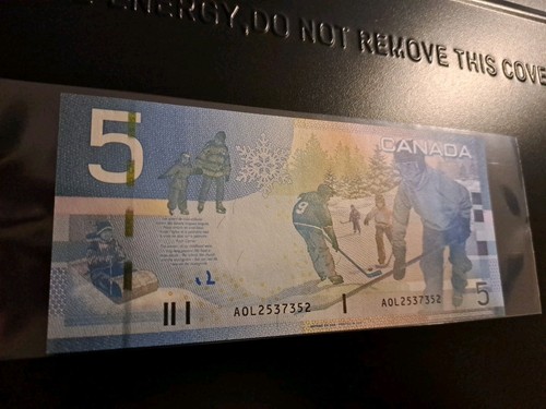 2006 Bank of Canada $5 Four Digit Radar Note AOL 2537352 UNC - photo 3