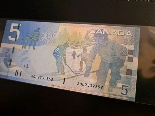 2006 Bank of Canada $5 Four Digit Radar Note AOL 2537352 UNC - photo 4