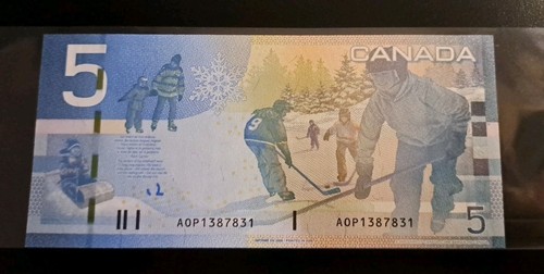 2006 Bank Of Canada $5 Four Digit Radar Note AOP 1387831