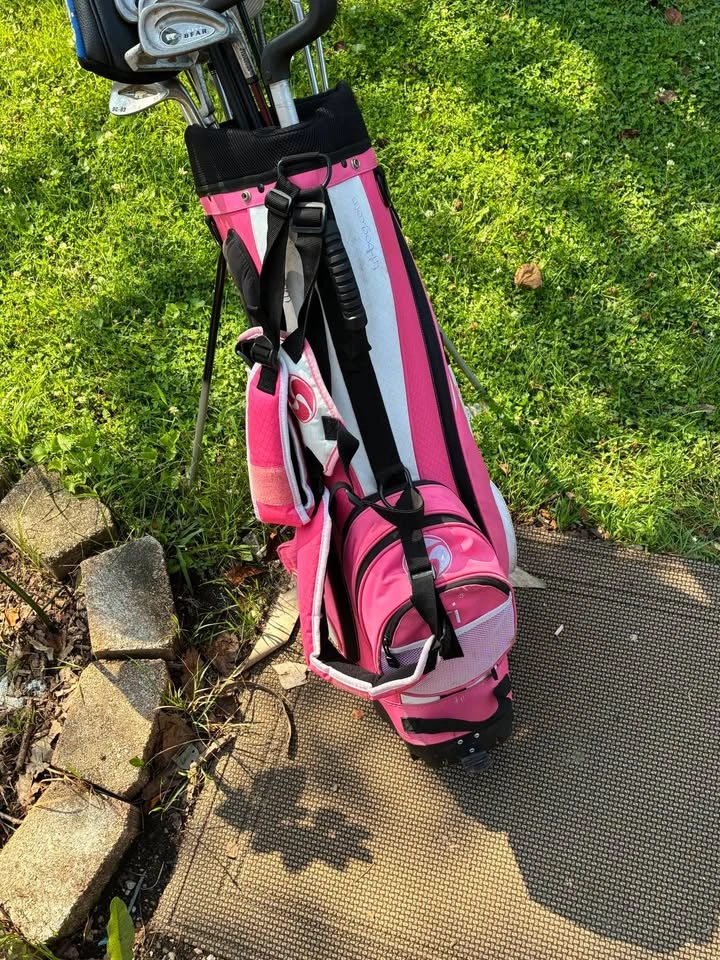 Tri-bag pink woman standing golf bag - photo 3