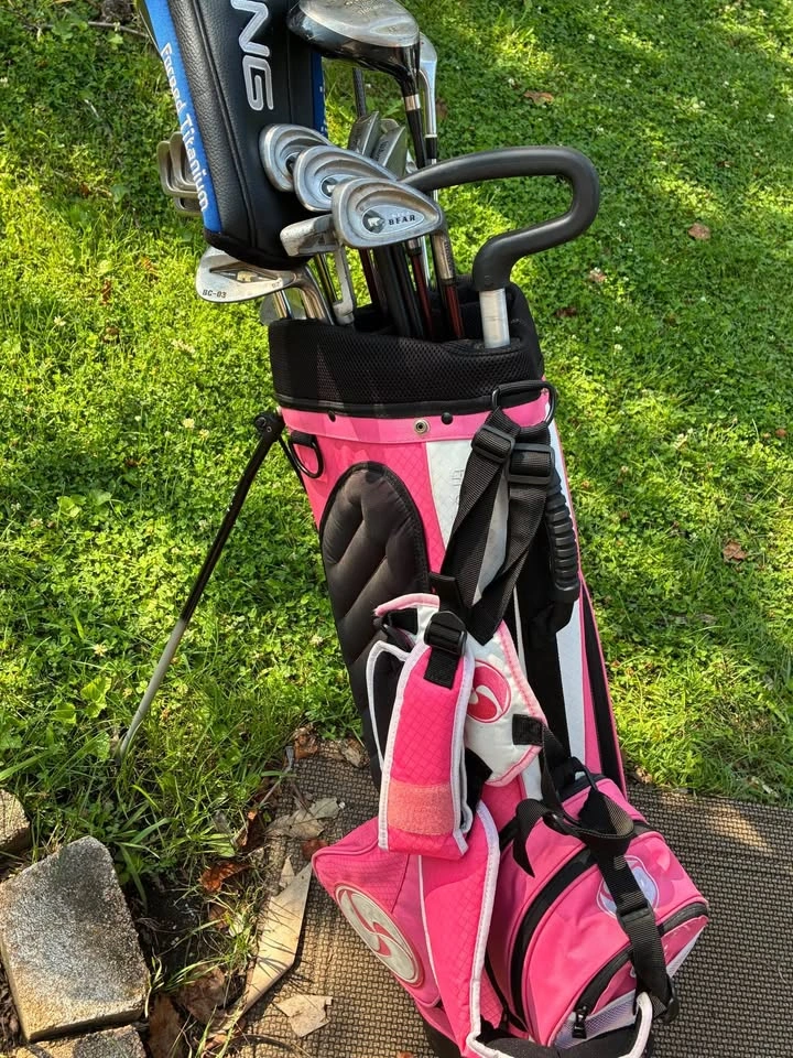 Tri-bag pink woman standing golf bag - photo 4