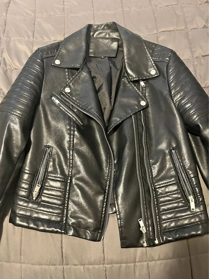 SHEIN Faux Leather Jacket, Size S (Black)