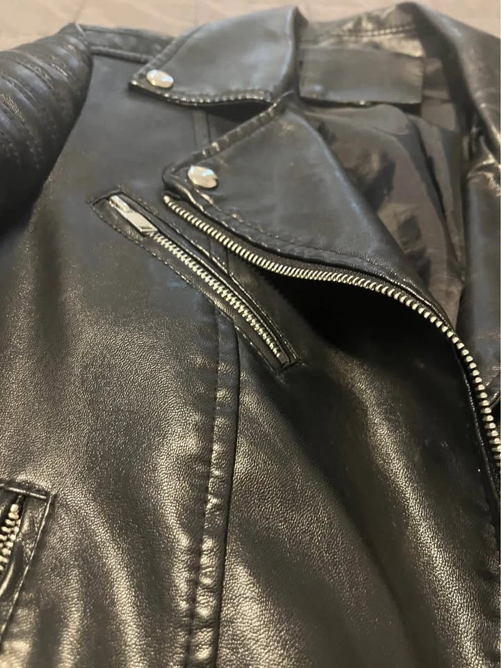 SHEIN Faux Leather Jacket, Size S (Black) - photo 2