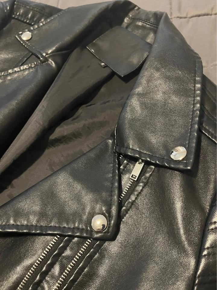 SHEIN Faux Leather Jacket, Size S (Black) - photo 4