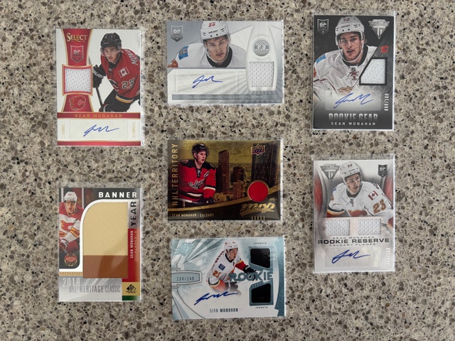 Sean Monahan Auto/Mem Card Lot