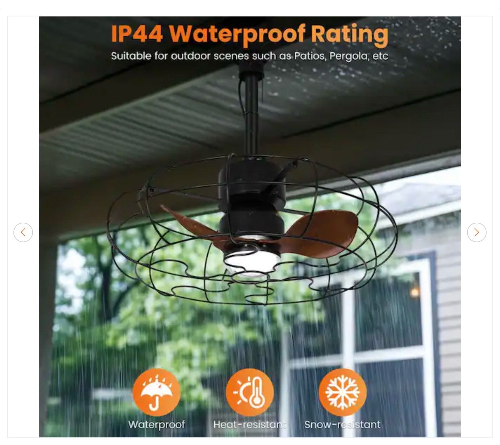 20 in. Outdoor Black Wet Rated Gazebo Ceiling Fan - New - photo 4