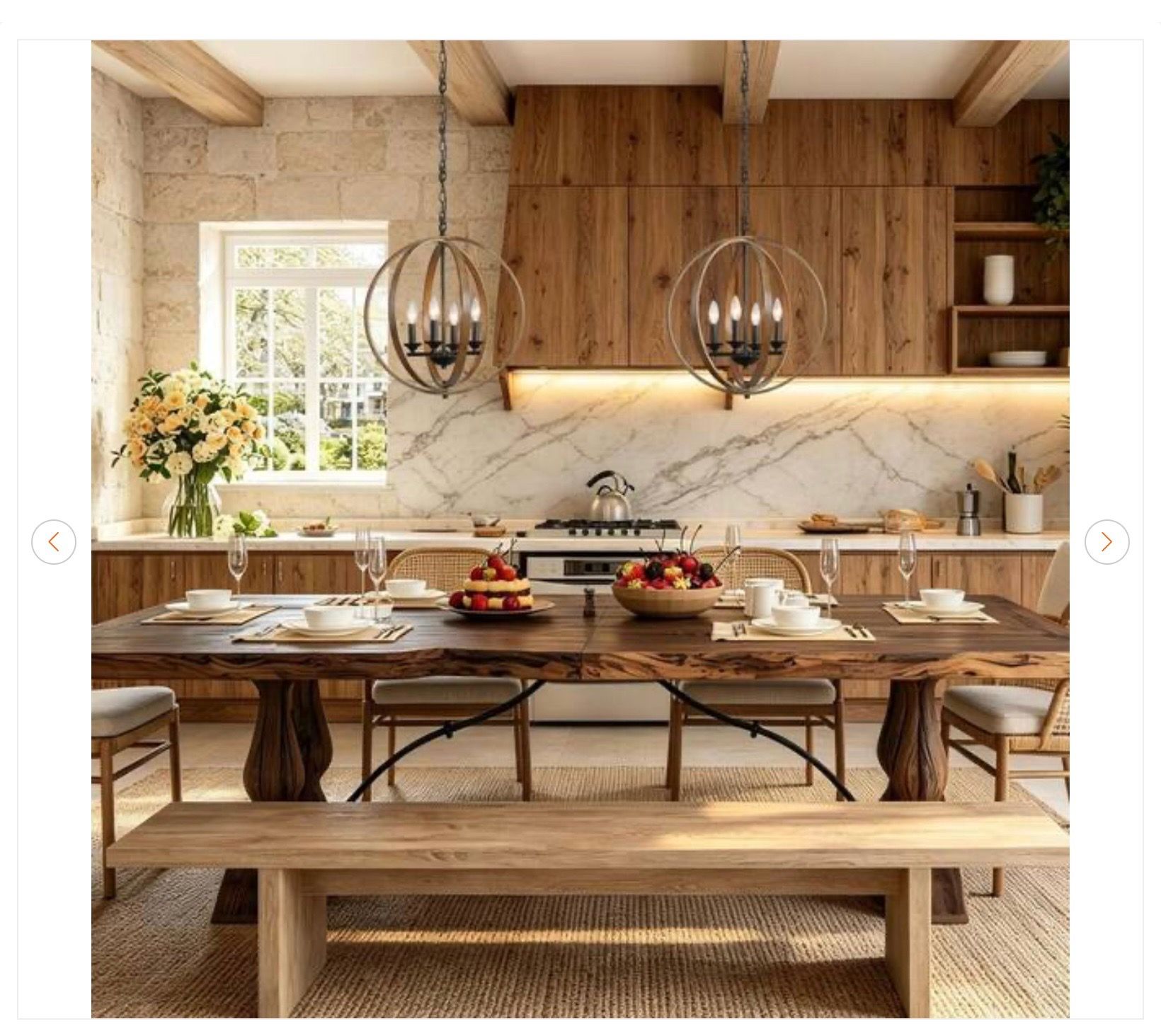 Modern Farmhouse 20 in. 4-Light Black Iron Orb Chandelier - photo 2