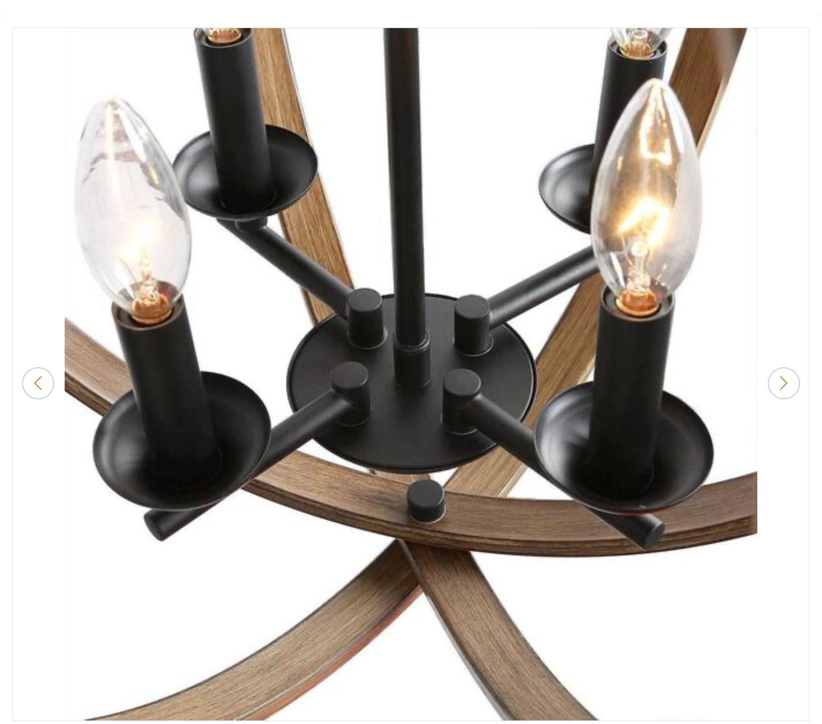 Modern Farmhouse 20 in. 4-Light Black Iron Orb Chandelier - photo 5