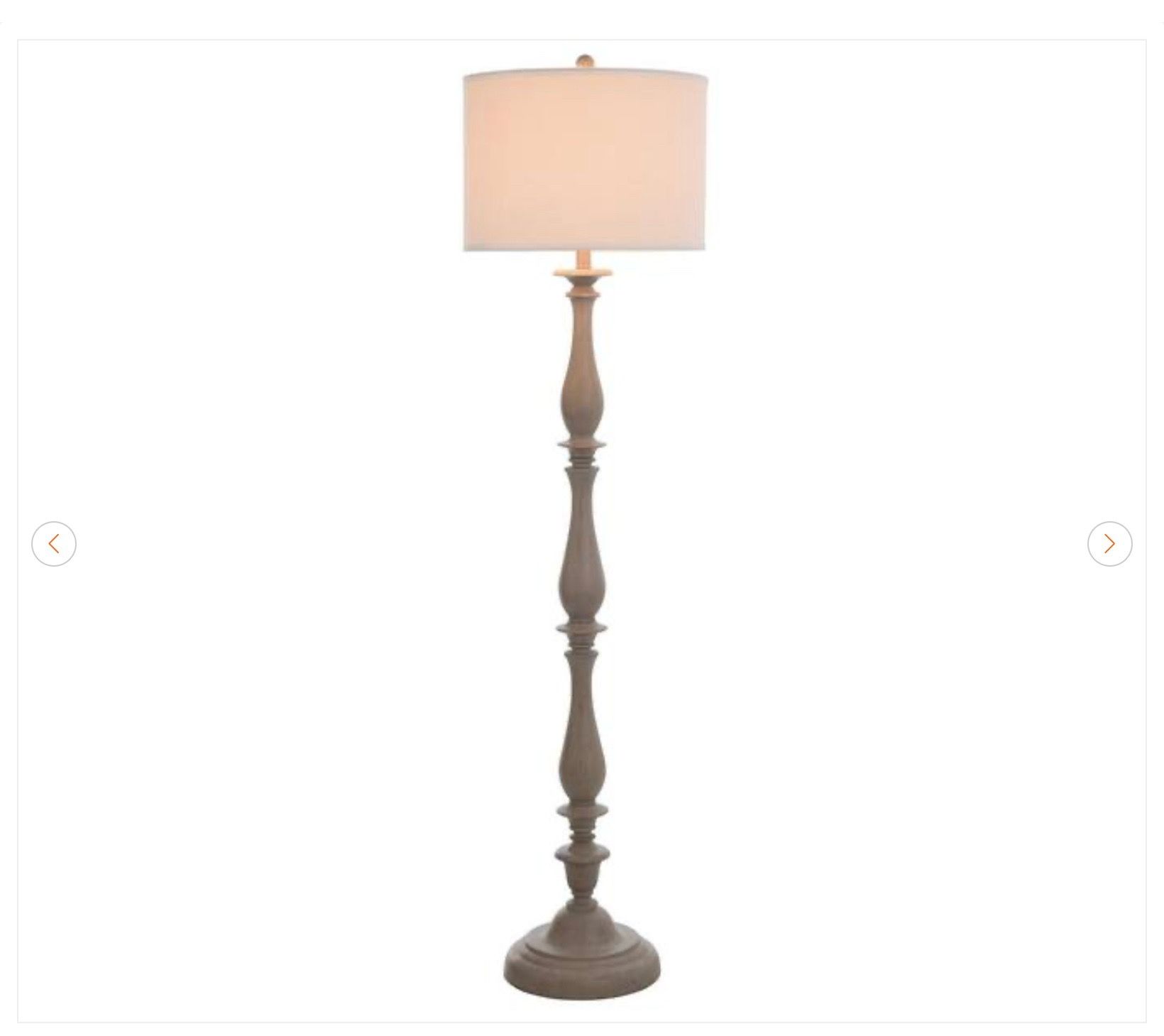61 in. Distressed Gray Floor Lamp with Taupe Silk Shade - New - photo 2