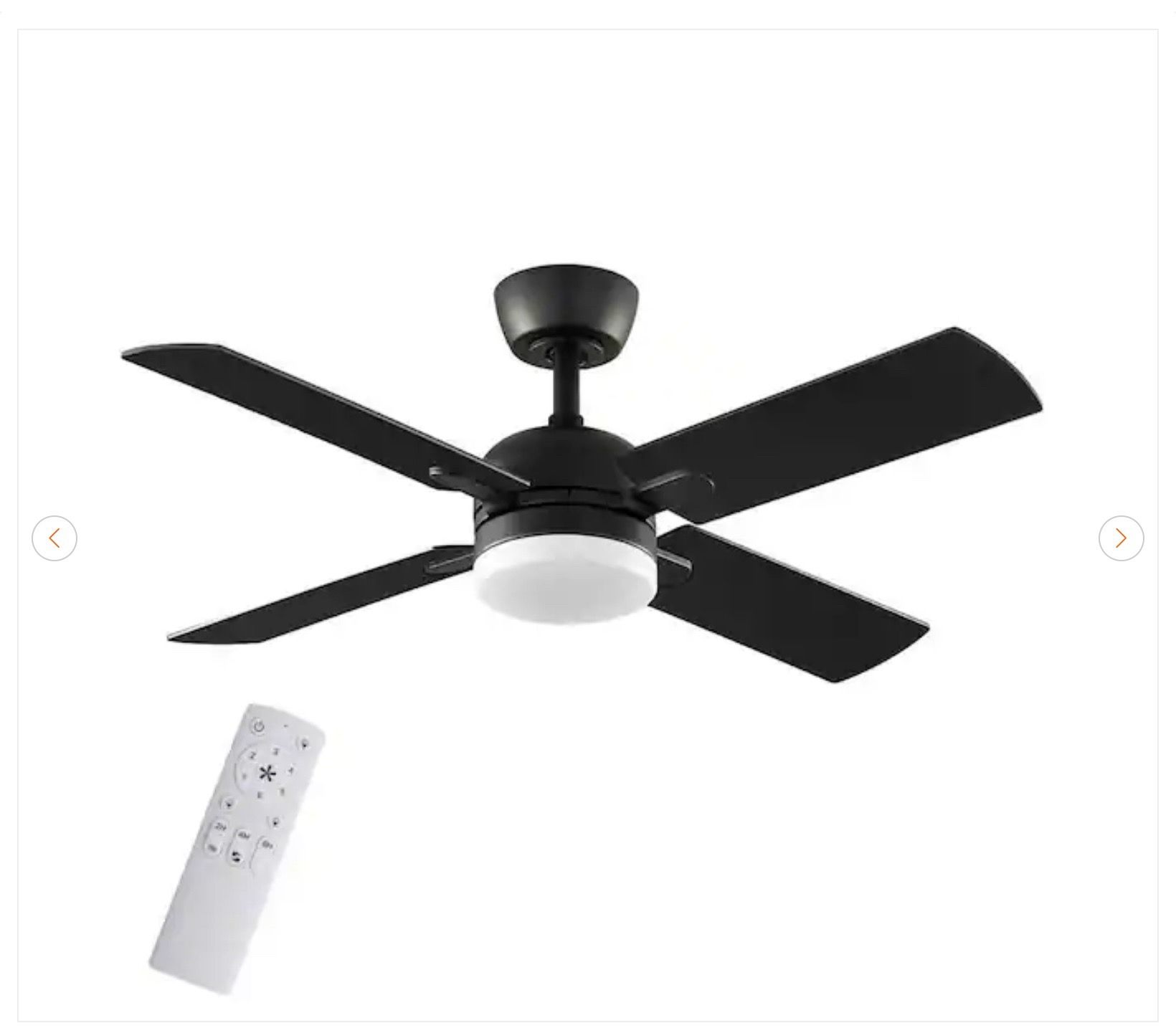Hampton Bay Letta 42 in. LED Indoor Matte Black Ceiling Fan - photo 2