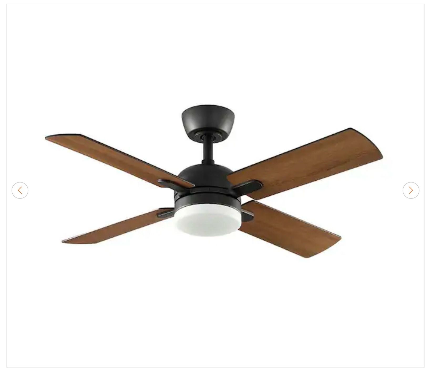 Hampton Bay Letta 42 in. LED Indoor Matte Black Ceiling Fan - photo 3