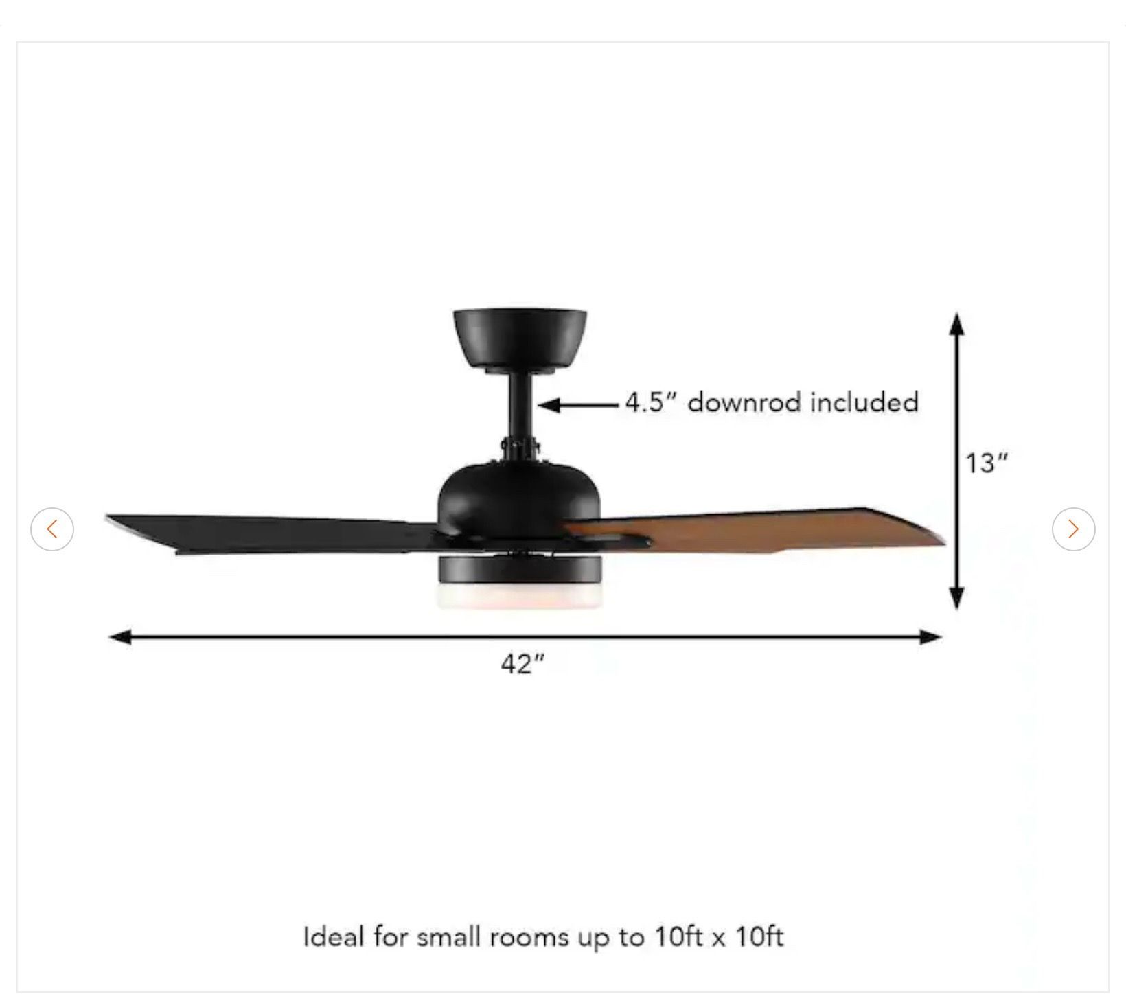 Hampton Bay Letta 42 in. LED Indoor Matte Black Ceiling Fan - photo 4