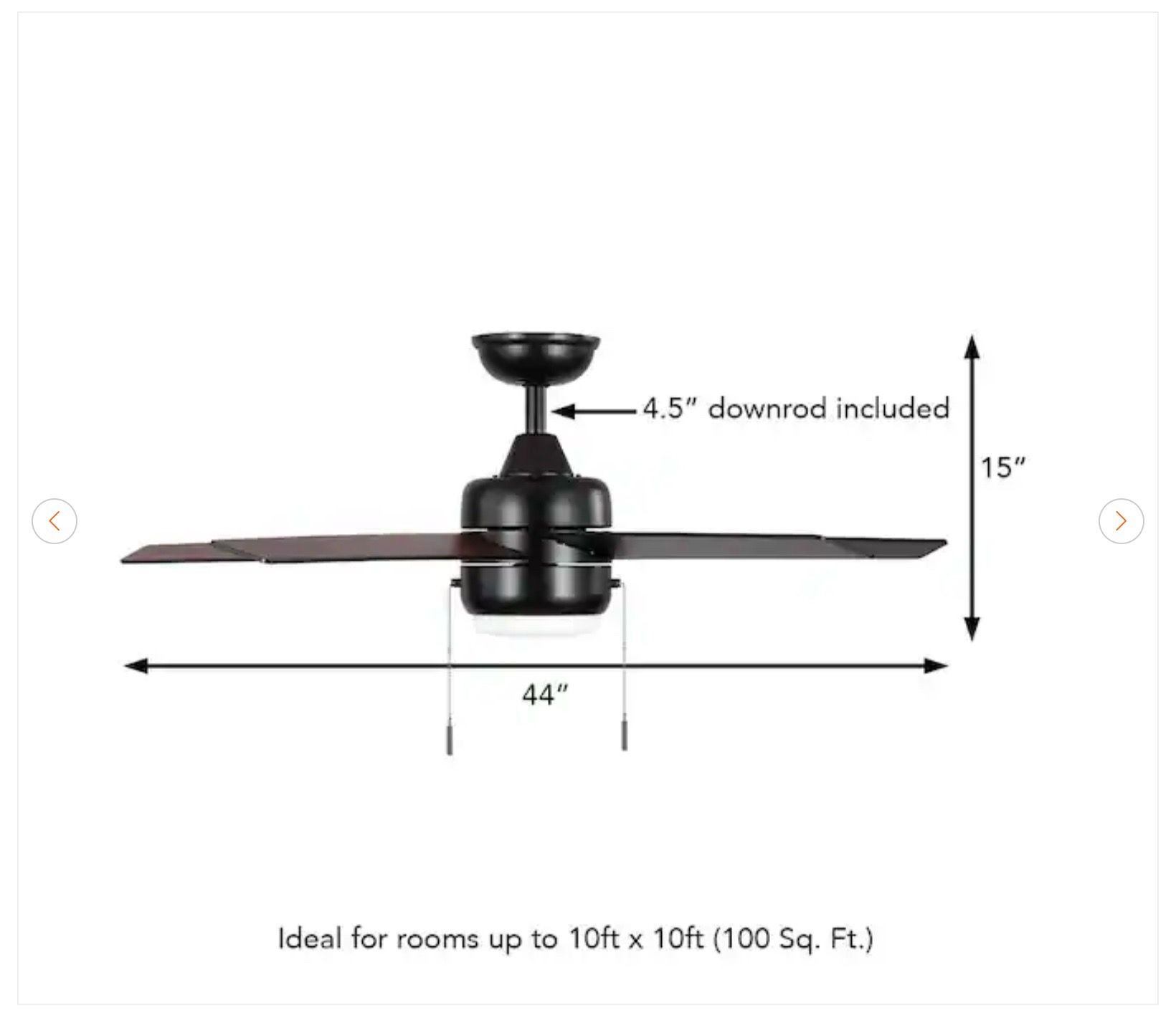 Hampton Bay Mena 44 in. LED Indoor/Outdoor Matte Black Ceiling F - photo 3