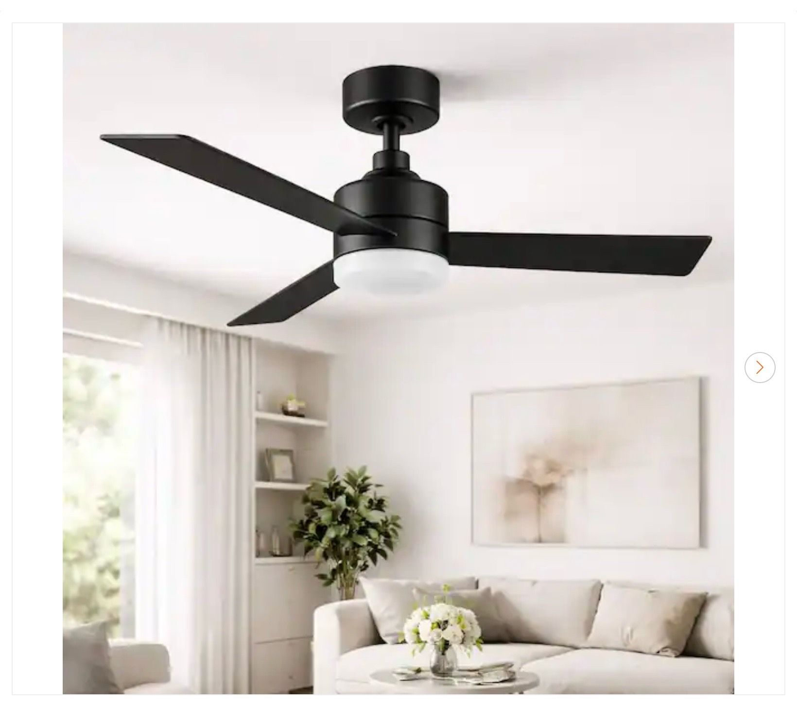 Hampton Bay Madison II 52 in. Matte Black Ceiling Fan - New