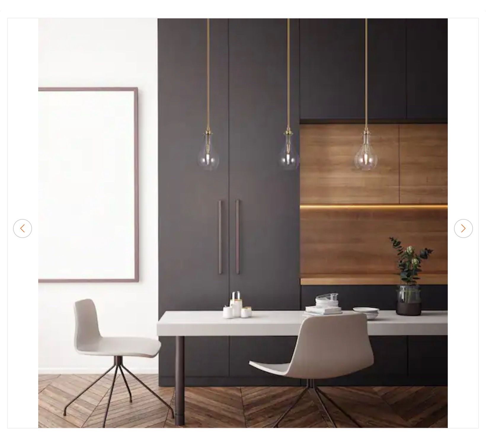 Set of 2 Modern Teardrop Brass Gold Pendant Lights - photo 3