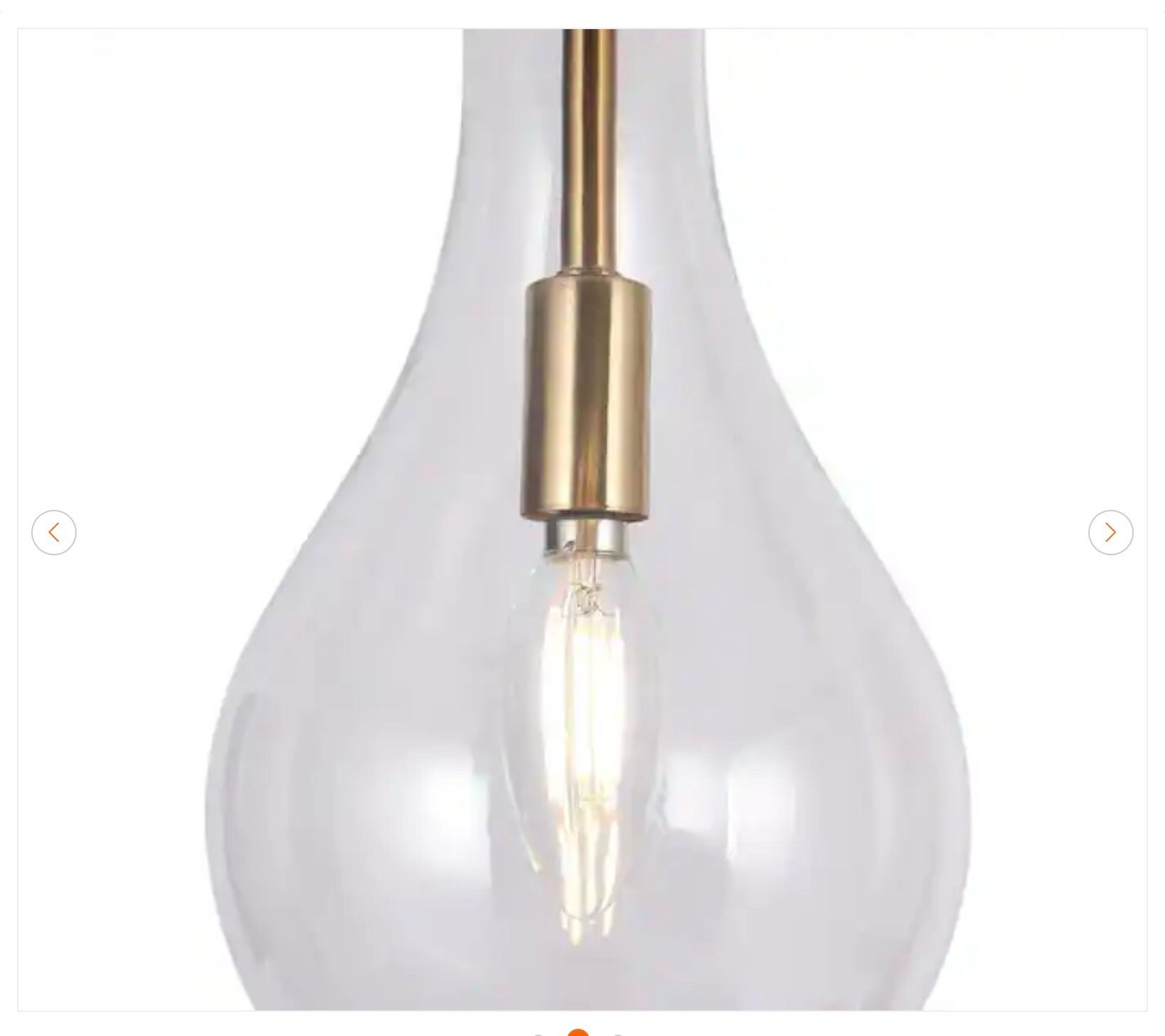 Set of 2 Modern Teardrop Brass Gold Pendant Lights - photo 5