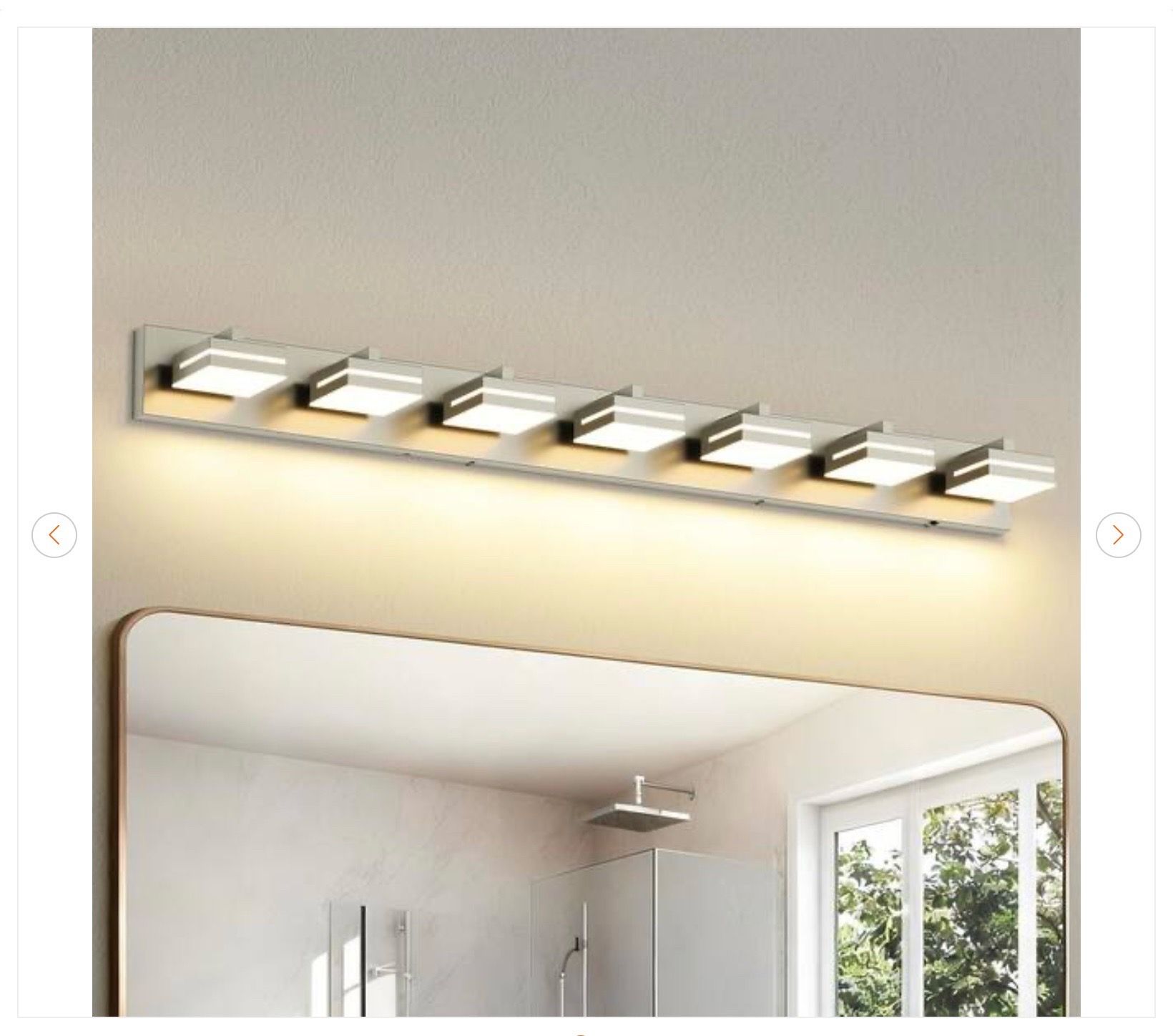 48 in. 7-Light Nickel LED Bathroom Vanity Light - photo 2