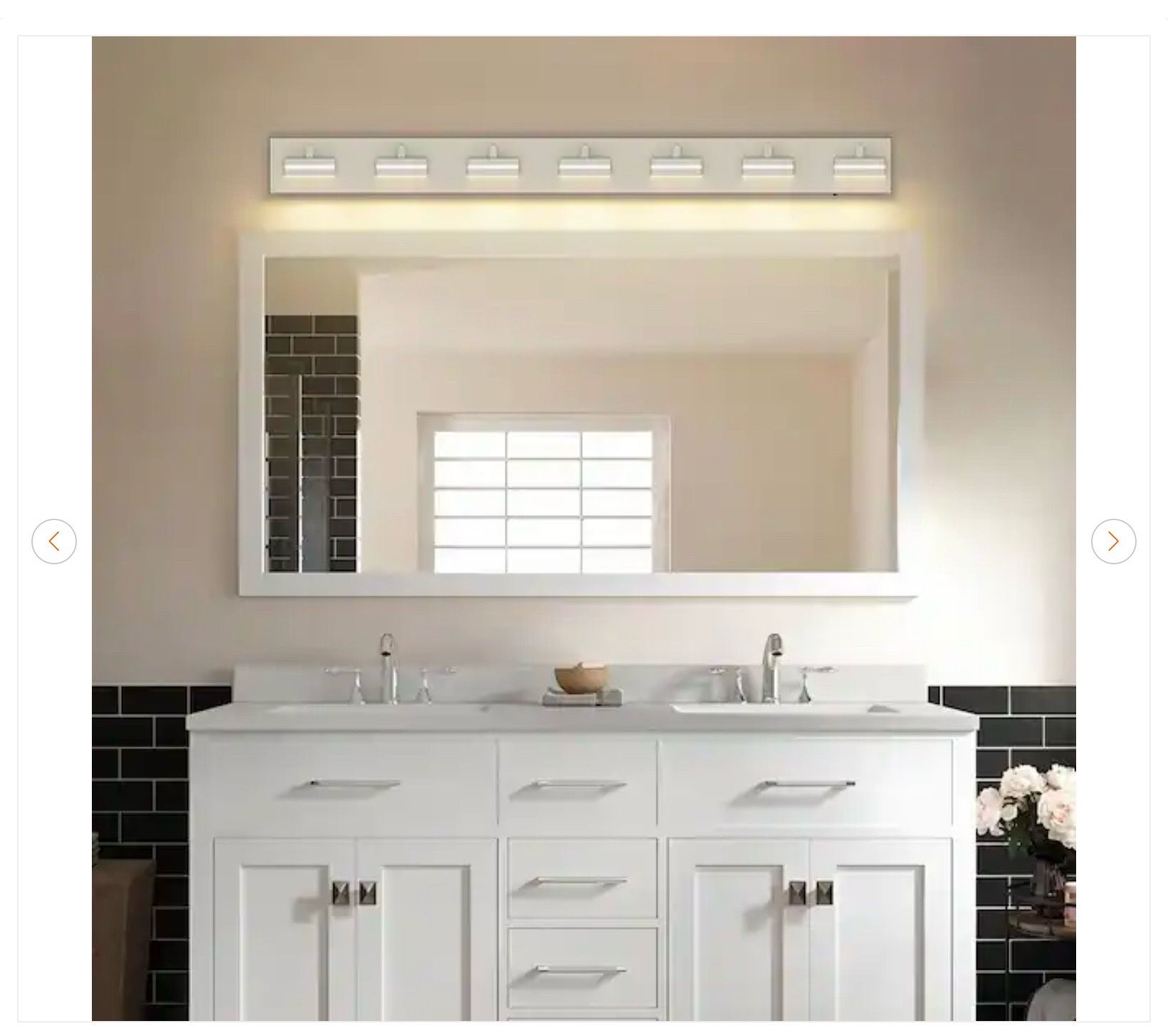 48 in. 7-Light Nickel LED Bathroom Vanity Light - photo 3