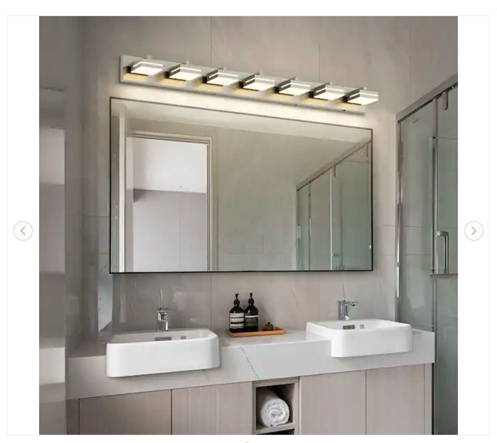 48 in. 7-Light Nickel LED Bathroom Vanity Light - photo 4