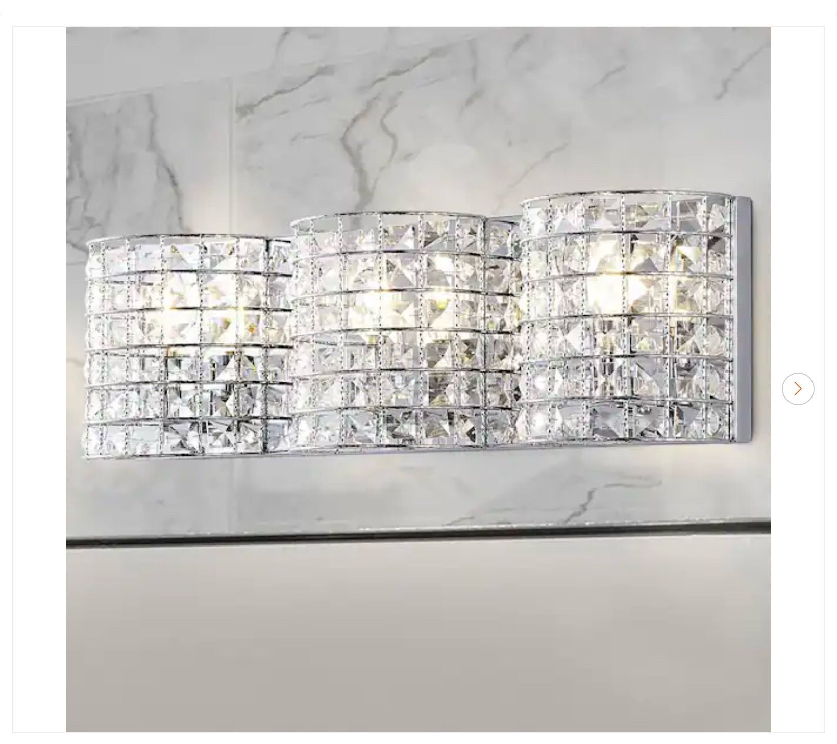 JONATHAN Y Clara 24 in. 3-Light Crystal Vanity Light - New