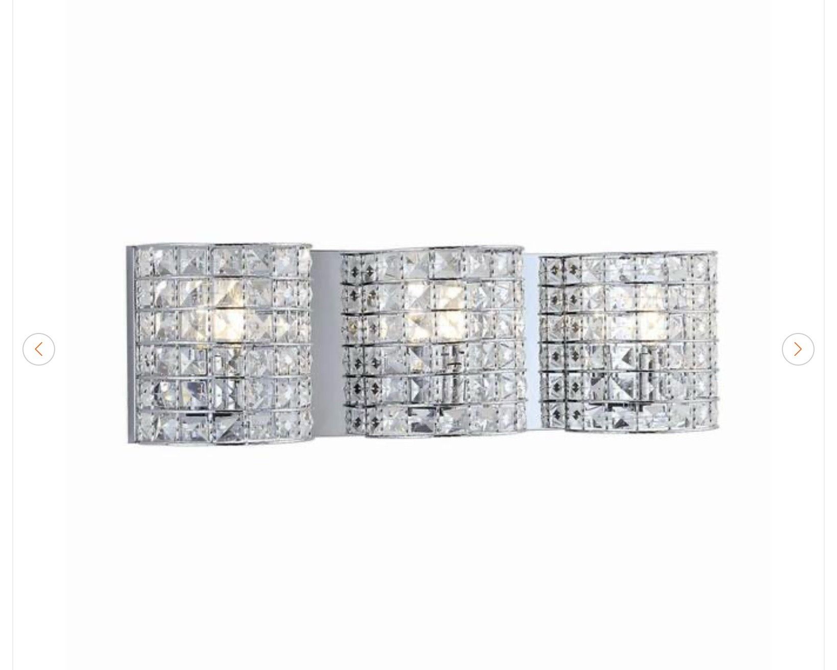 JONATHAN Y Clara 24 in. 3-Light Crystal Vanity Light - New - photo 2