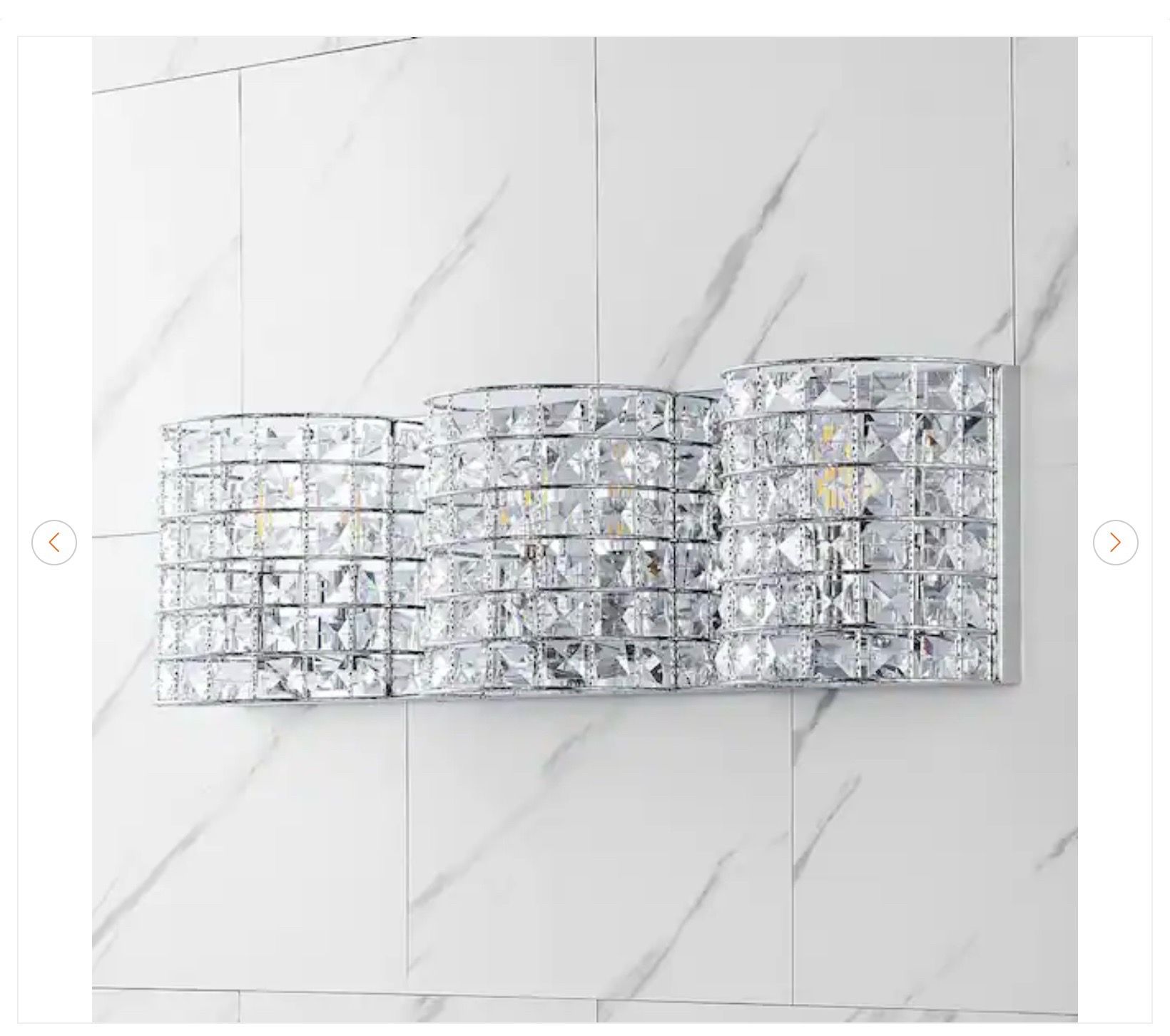 JONATHAN Y Clara 24 in. 3-Light Crystal Vanity Light - New - photo 3