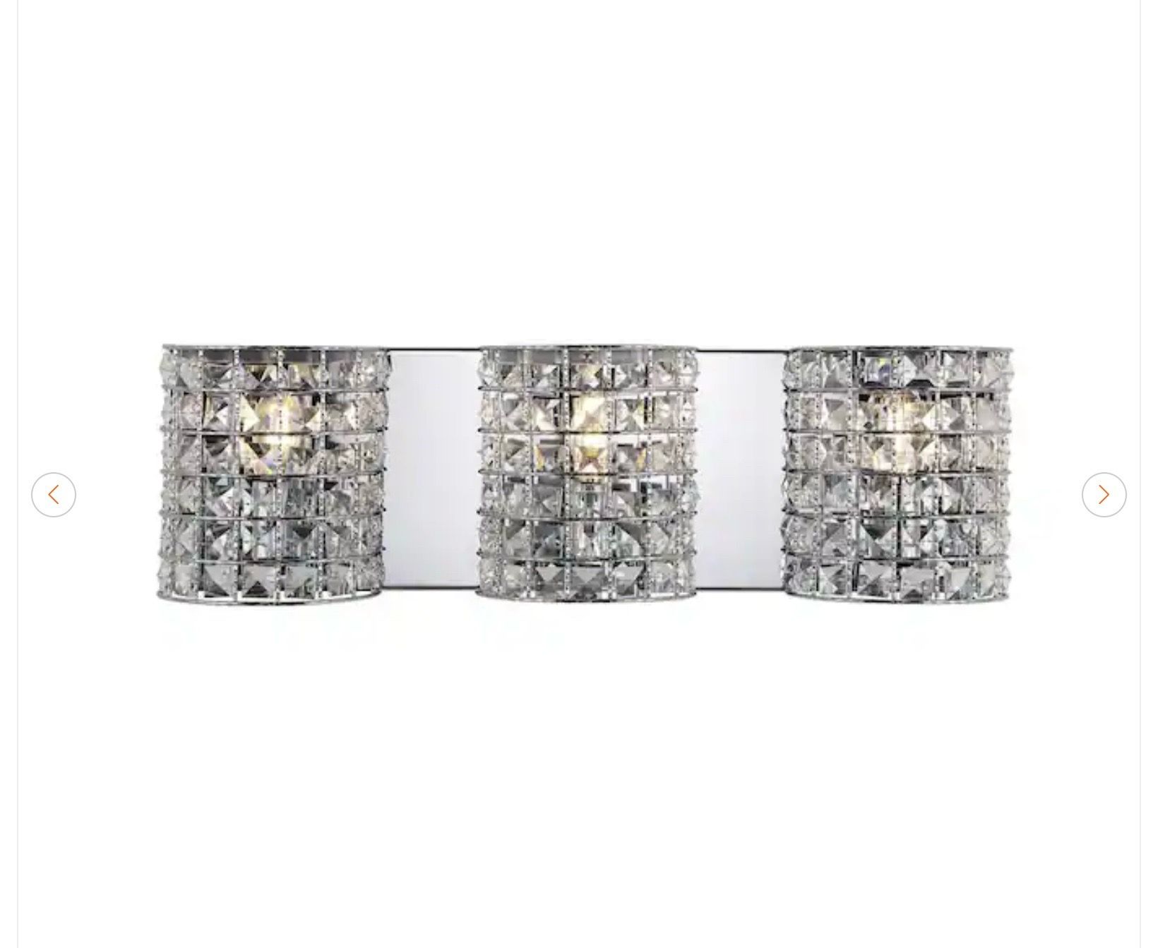 JONATHAN Y Clara 24 in. 3-Light Crystal Vanity Light - New - photo 5