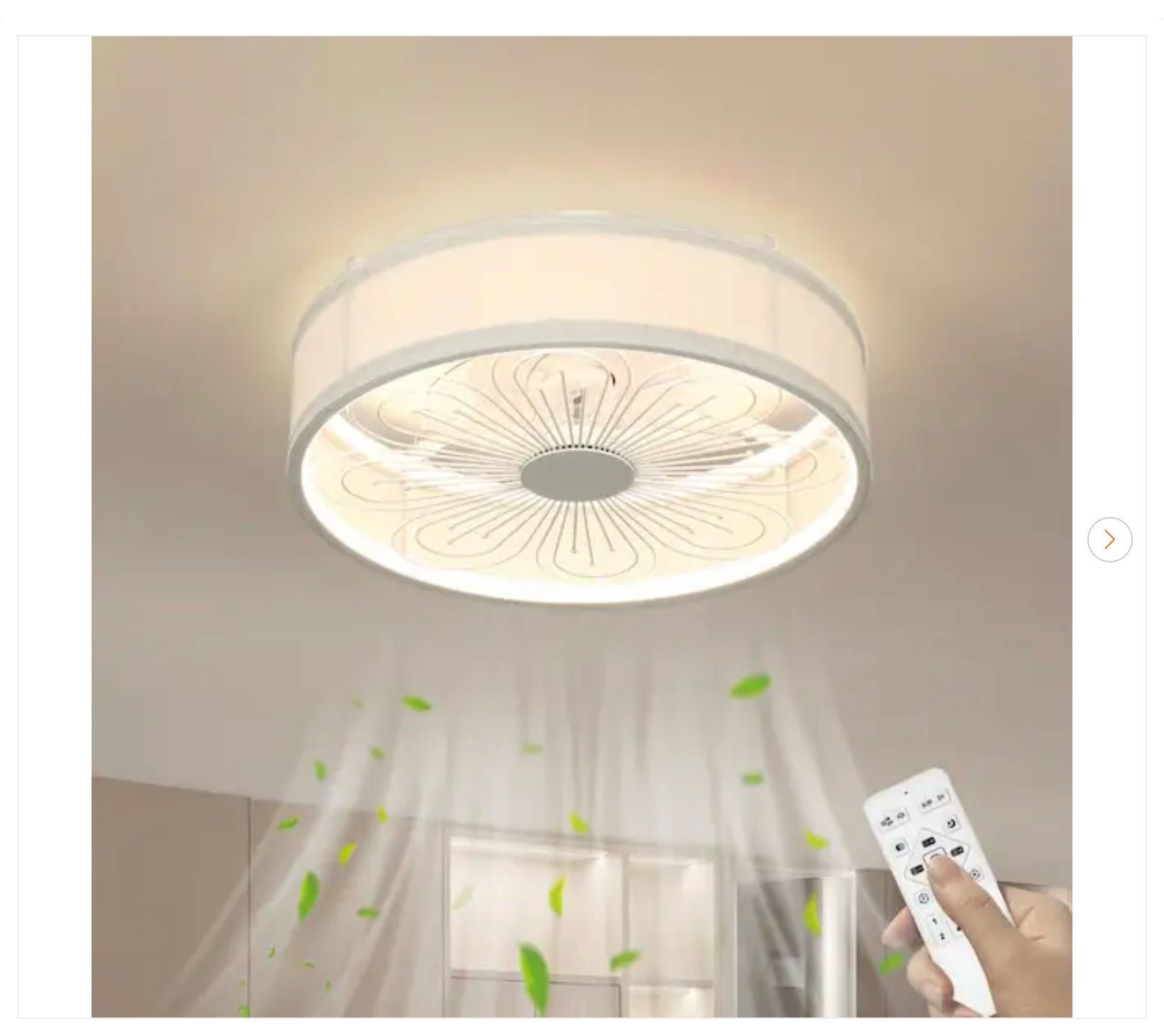 20 in. Smart Indoor White Low Profile Flush Mount Ceiling Fan