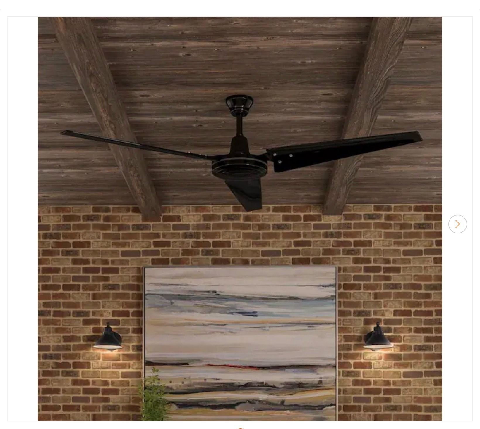 Industrial 60 in. Indoor/Outdoor Black Ceiling Fan with Wall Con