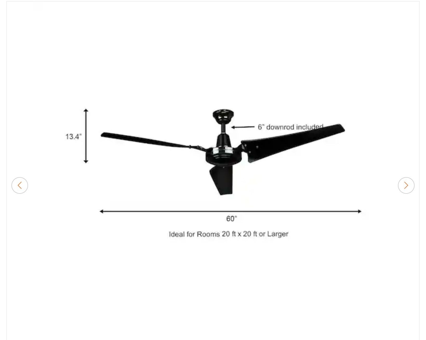 Industrial 60 in. Indoor/Outdoor Black Ceiling Fan with Wall Con - photo 4