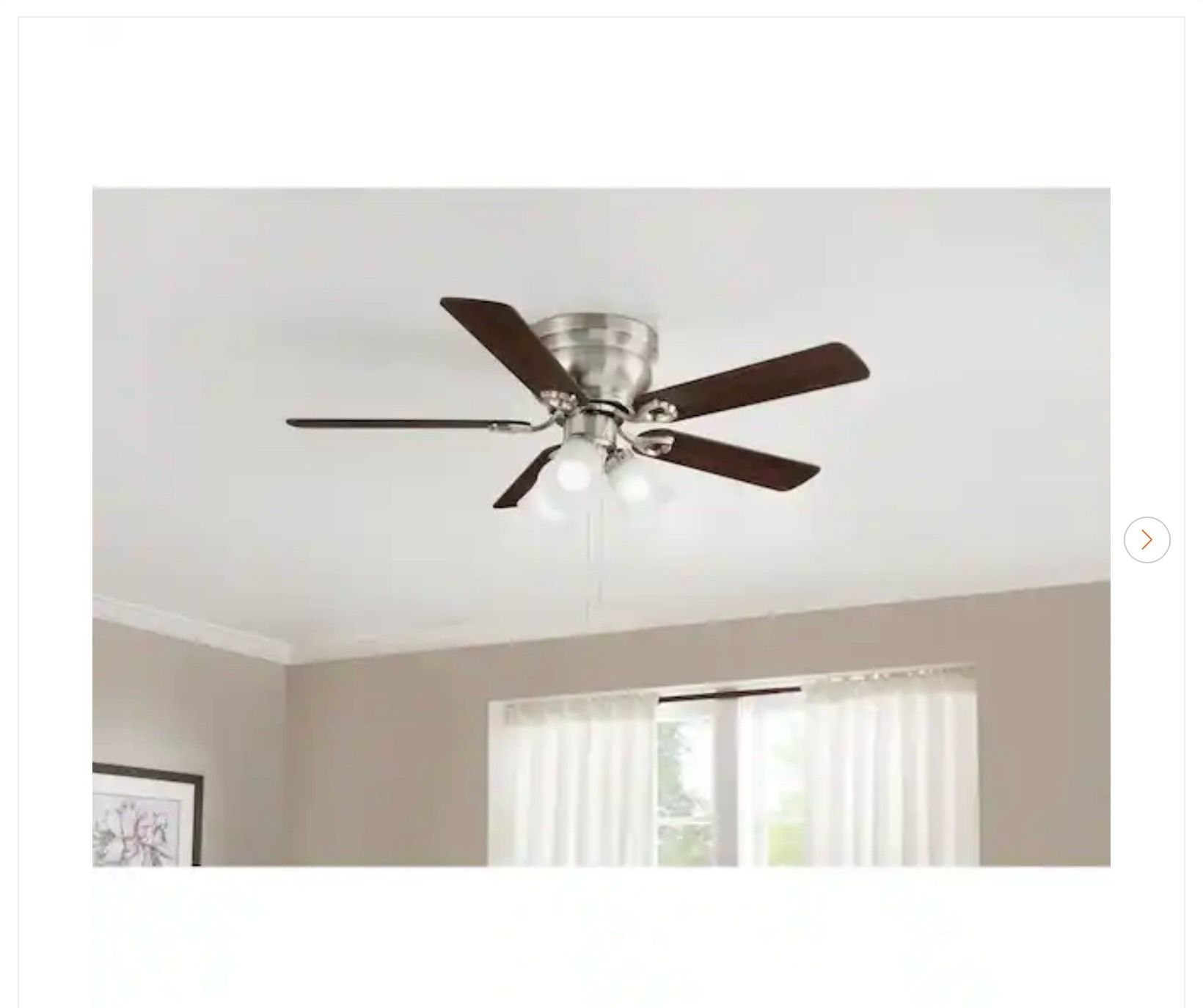 Hampton Bay Clarkston II 44 in. LED Indoor Brushed Nickel Ceilin