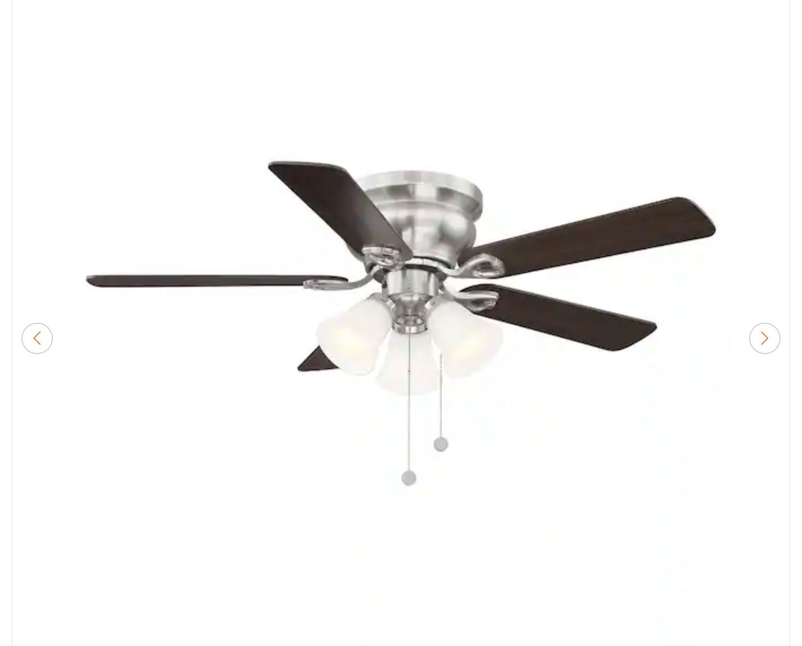 Hampton Bay Clarkston II 44 in. LED Indoor Brushed Nickel Ceilin - photo 2