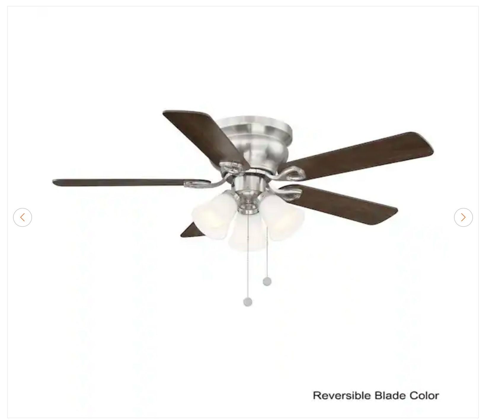 Hampton Bay Clarkston II 44 in. LED Indoor Brushed Nickel Ceilin - photo 4