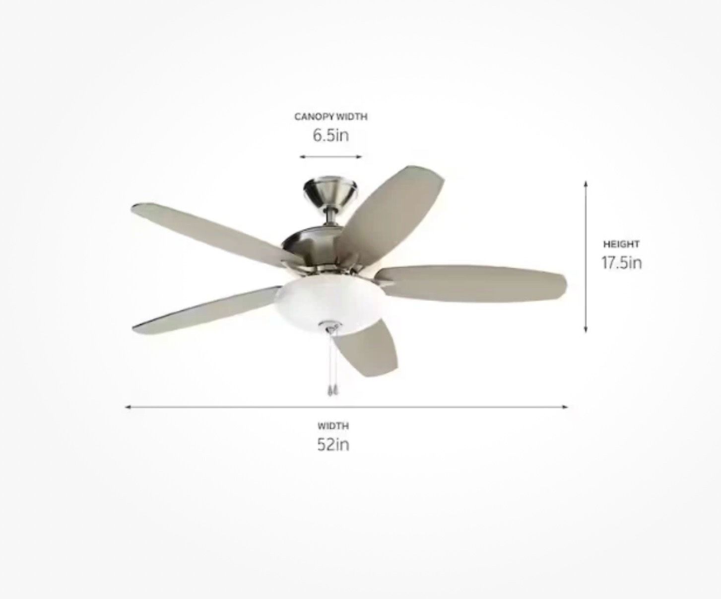 Renew Select 52-in Brushed Stainless Steel LED Ceiling Fan - photo 5