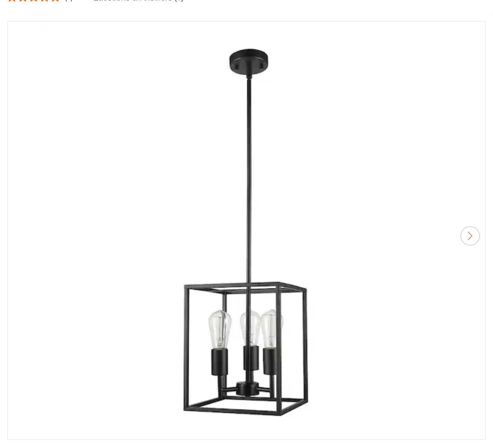 Heath 3-Light Matte Black Convertible Ceiling Light - New