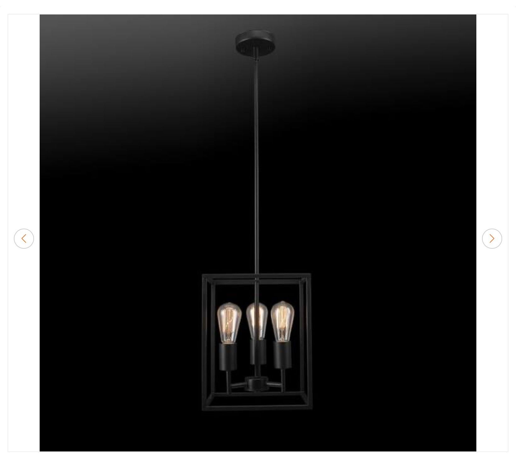 Heath 3-Light Matte Black Convertible Ceiling Light - New - photo 2