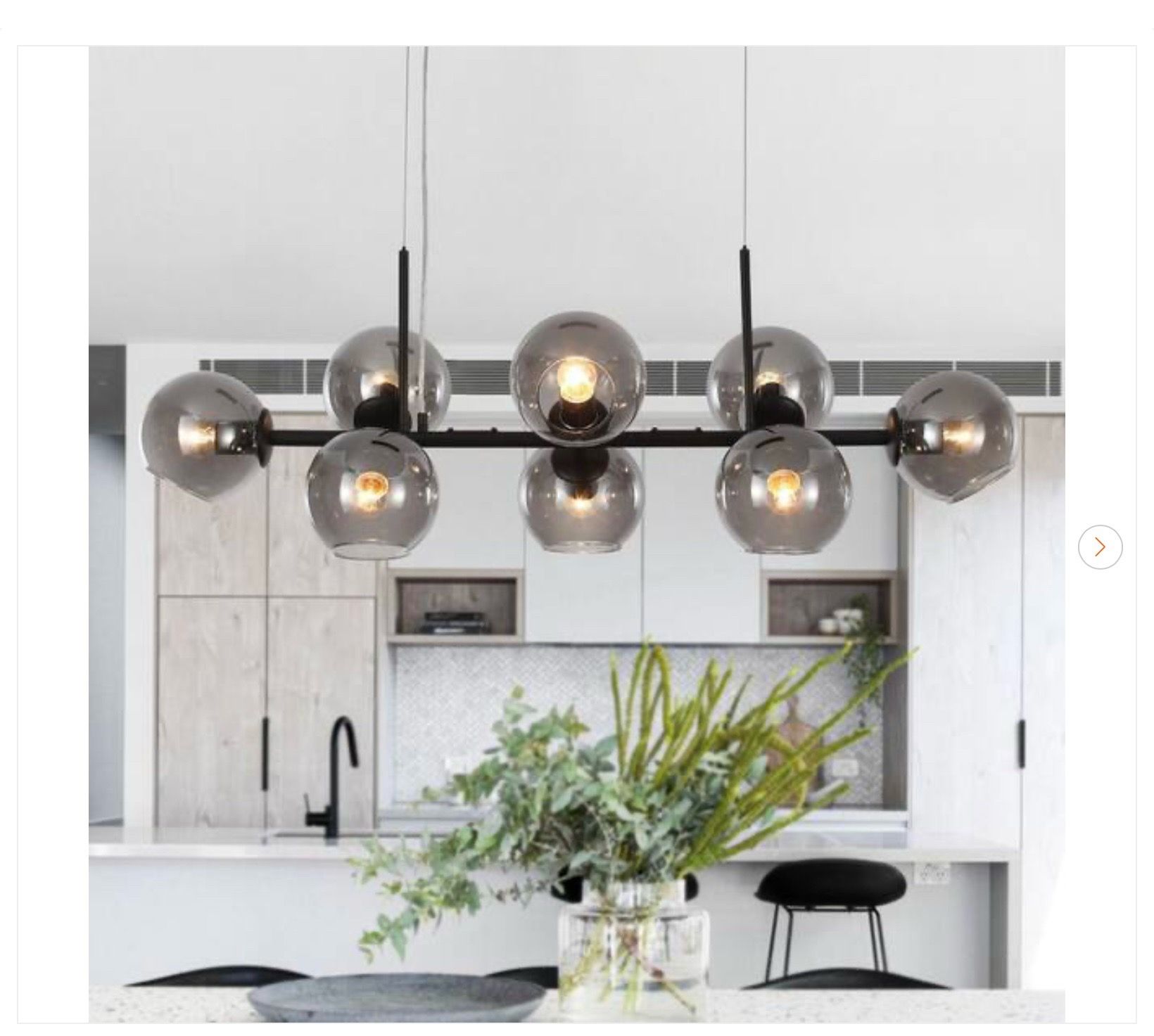 8-Light Gray Sputnik Linear Globe Pendant Chandelier