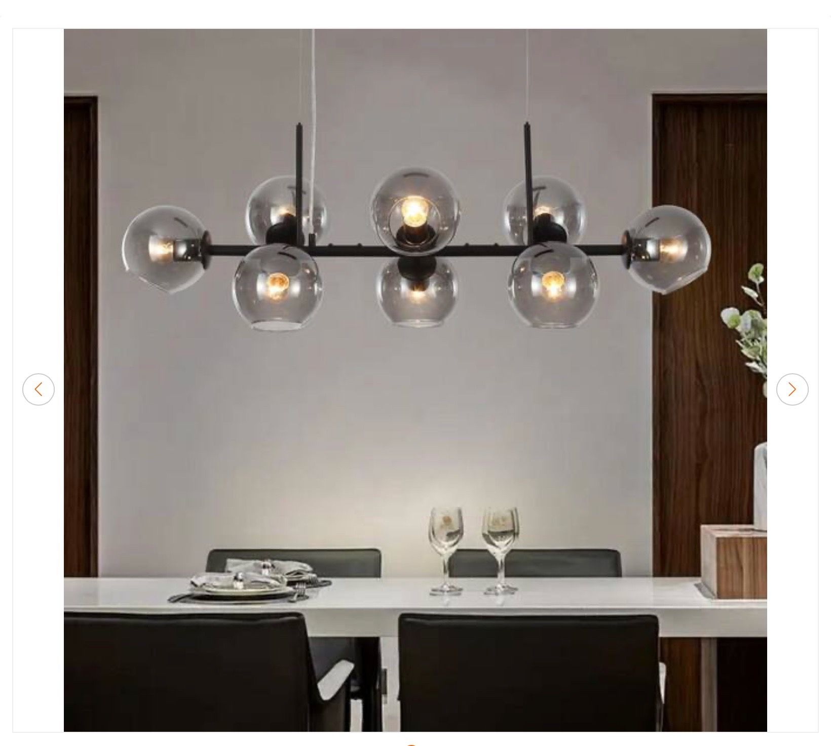 8-Light Gray Sputnik Linear Globe Pendant Chandelier - photo 2