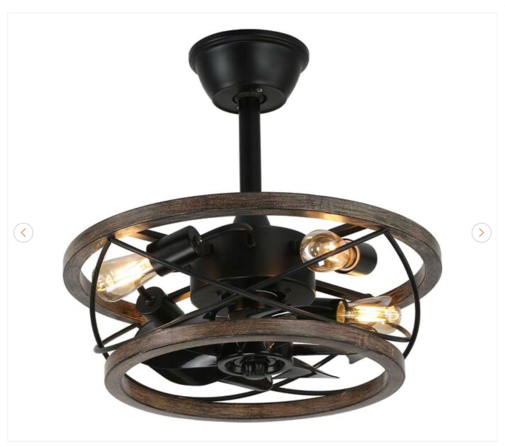 18 in. Indoor Drum Solid Wood Chandelier Ceiling Fan - New - photo 5