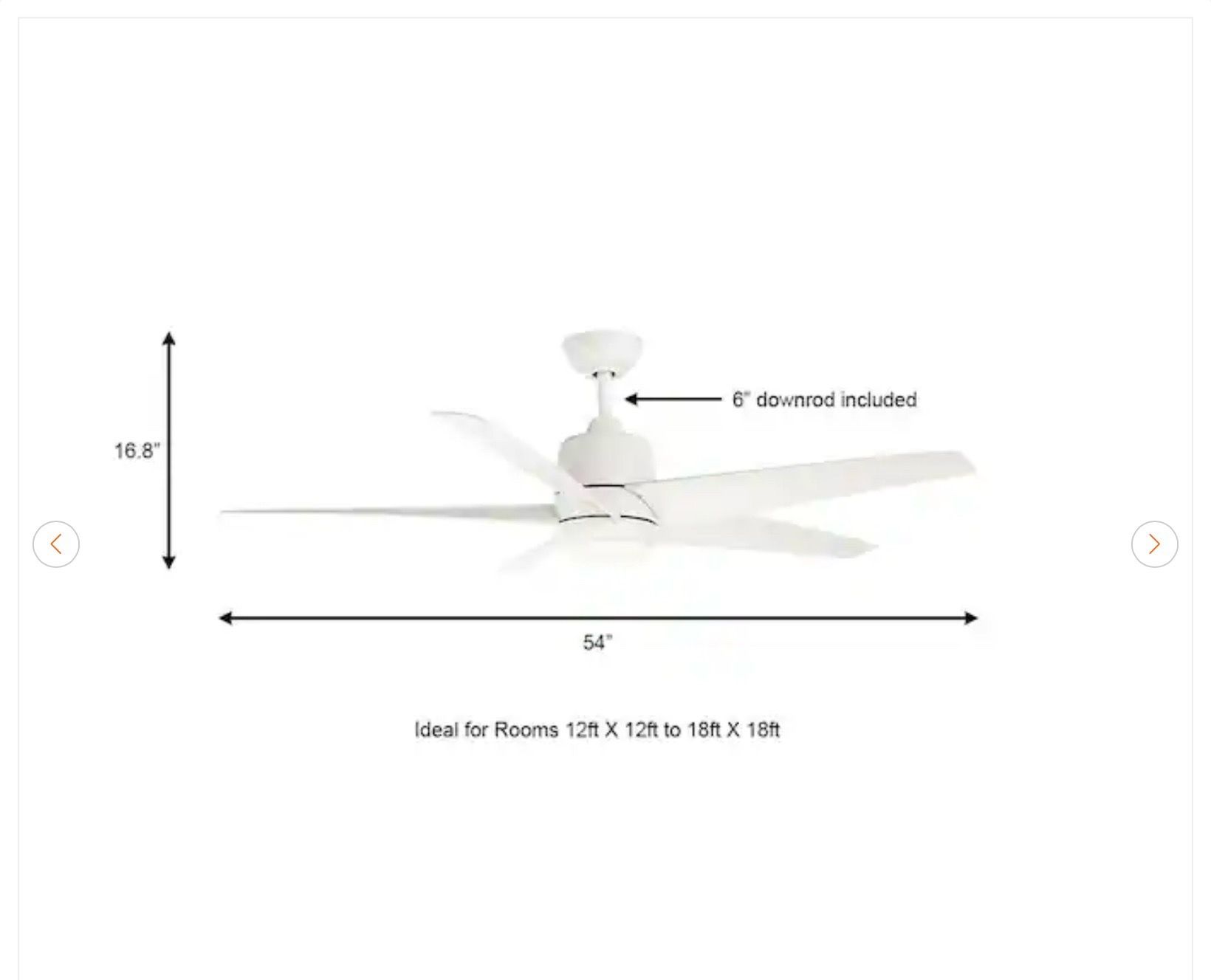 Hampton Bay Mena 54 in. LED Indoor/Outdoor Ceiling Fan - New - photo 4