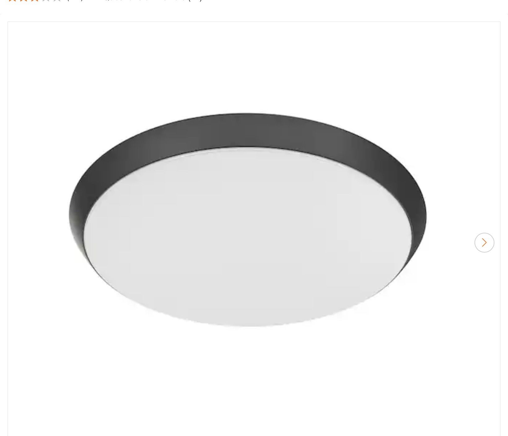 15 in. Matte Black Motion Sensor LED Flush Mount Ceiling Light