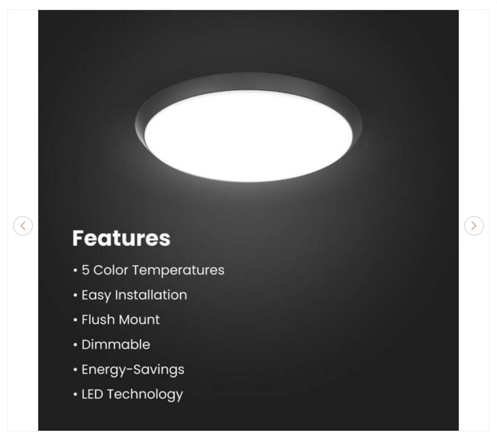 15 in. Matte Black Motion Sensor LED Flush Mount Ceiling Light - photo 4