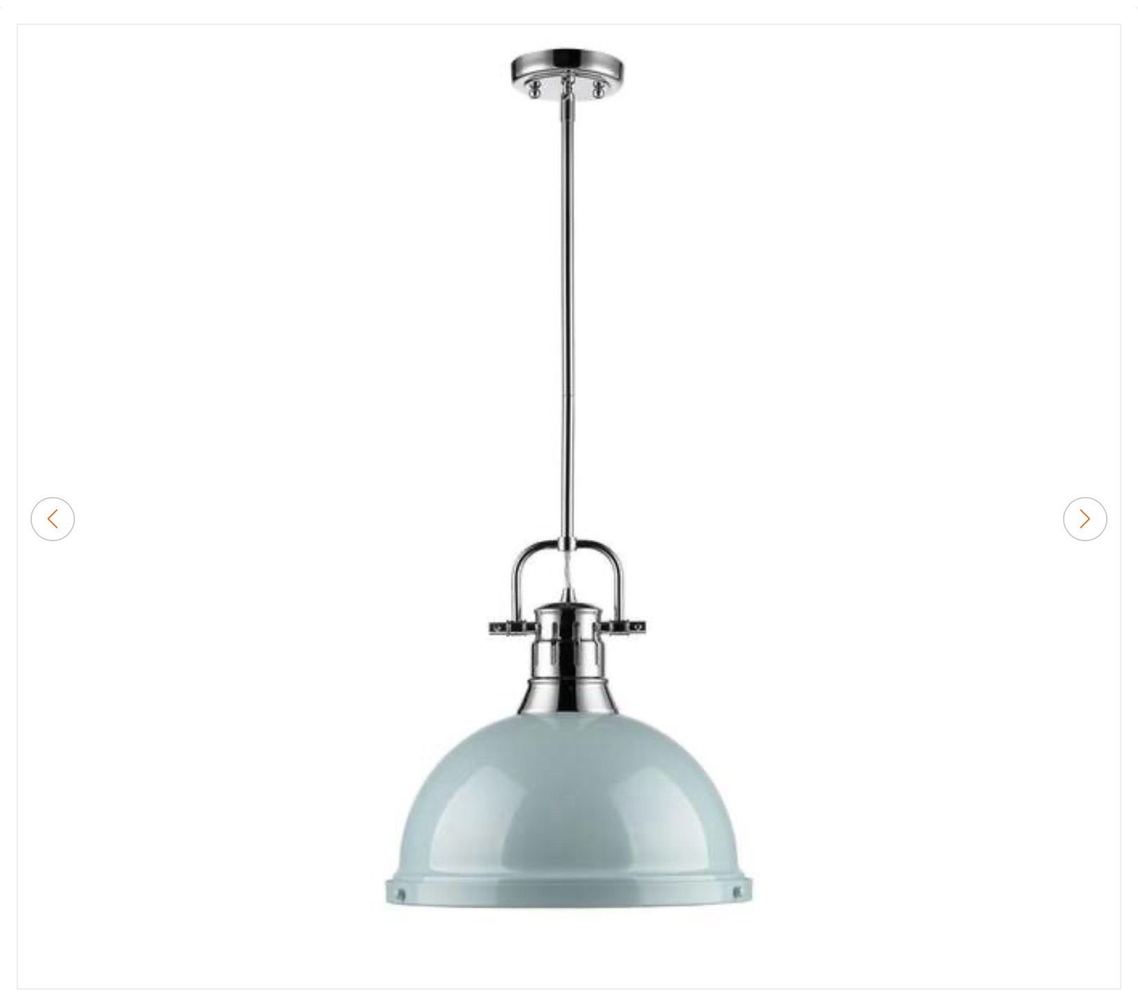 Golden Lighting Duncan 1-Light Chrome Pendant Light - New - photo 2