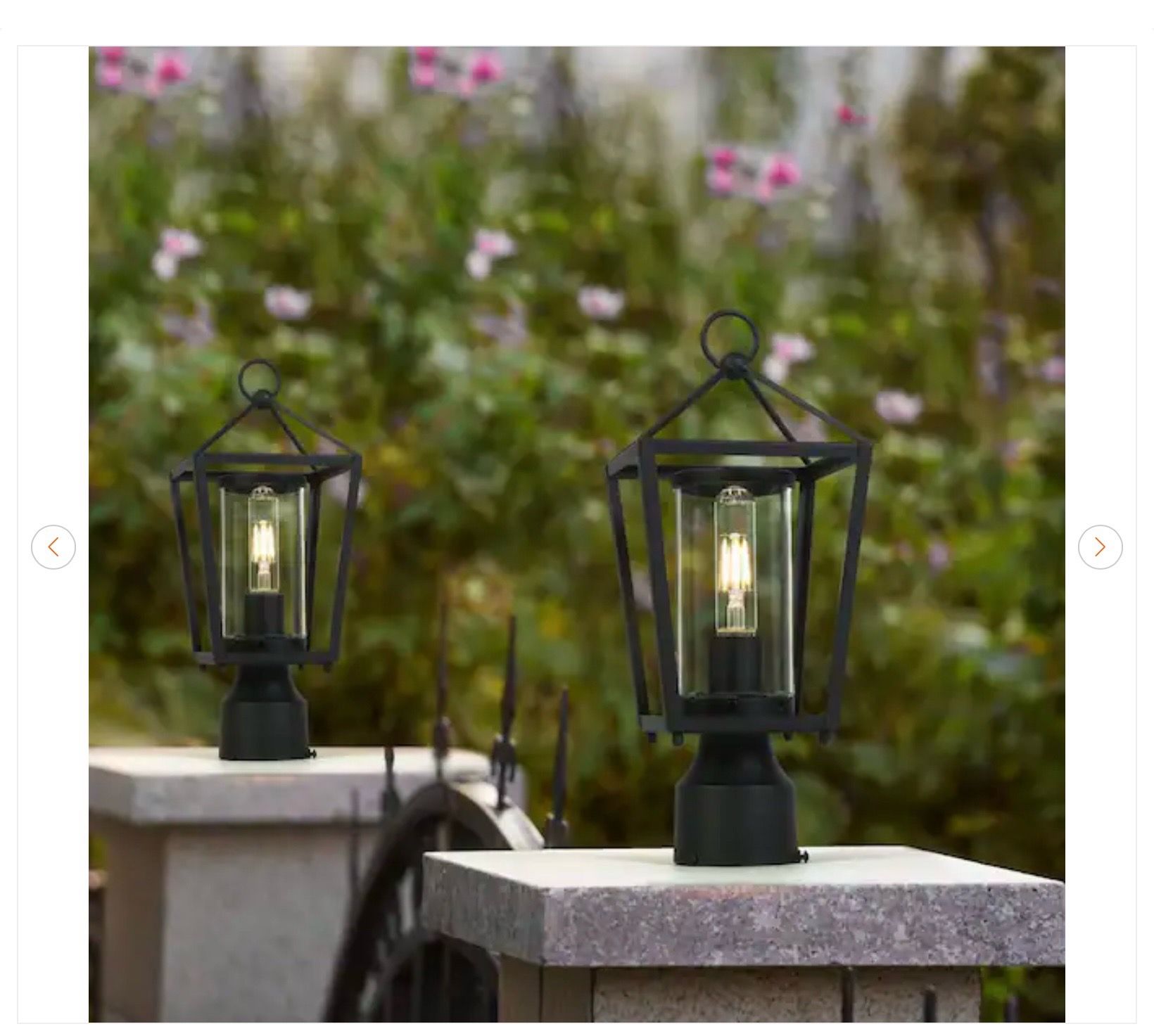 1-Light Black Outdoor Post Light - New - photo 4