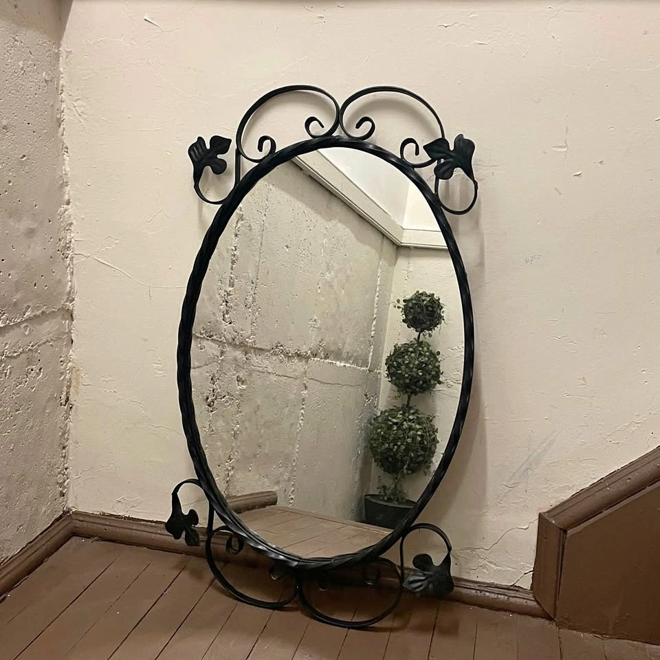 VTG Bombay Co. Oval Wrought Iron, Black Accent Wall Mirror